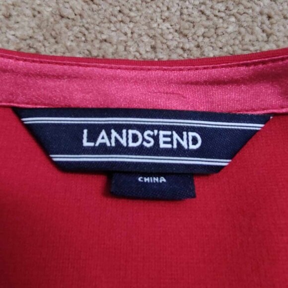 Land's End - 3/4 Flutter sleeve top - Red, size M, 10-12 - Picture 3 of 13